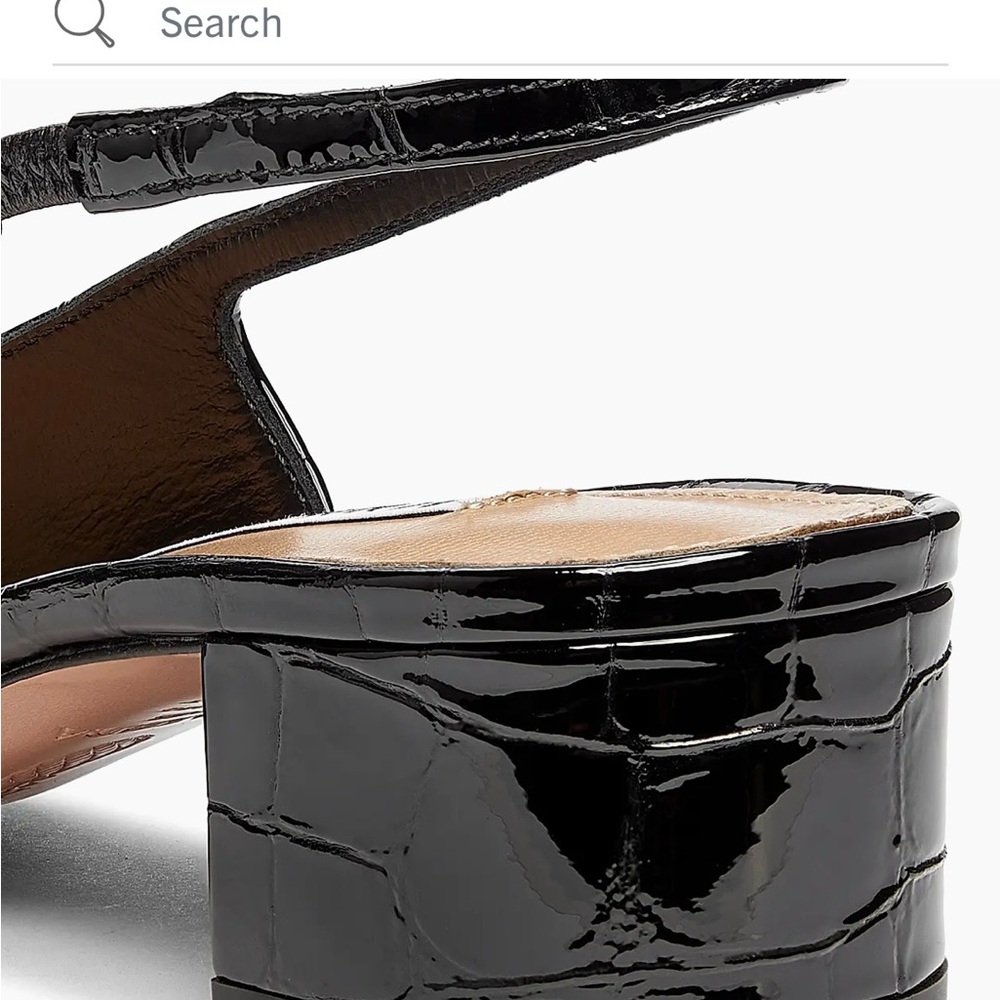 Aquazzura Black Croc-Embossed Slingback Mule - Picture 6 of 7